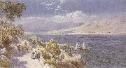 Charles rowbotham Lake como with Bellagio in the Distance (mk37) oil painting artist